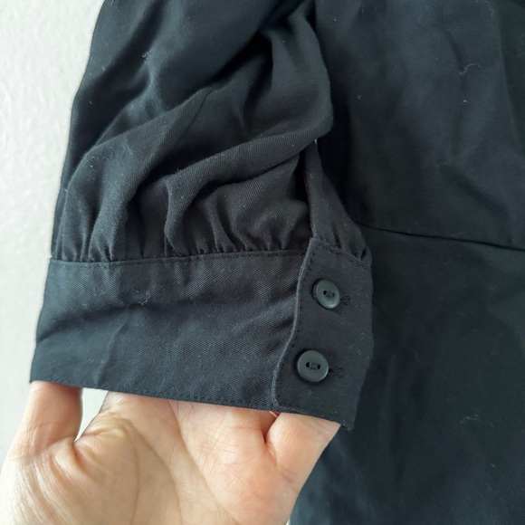 NWT Paola Alberdi and the drop black mini dress puff sleeve faux wrap size M - Picture 6 of 11